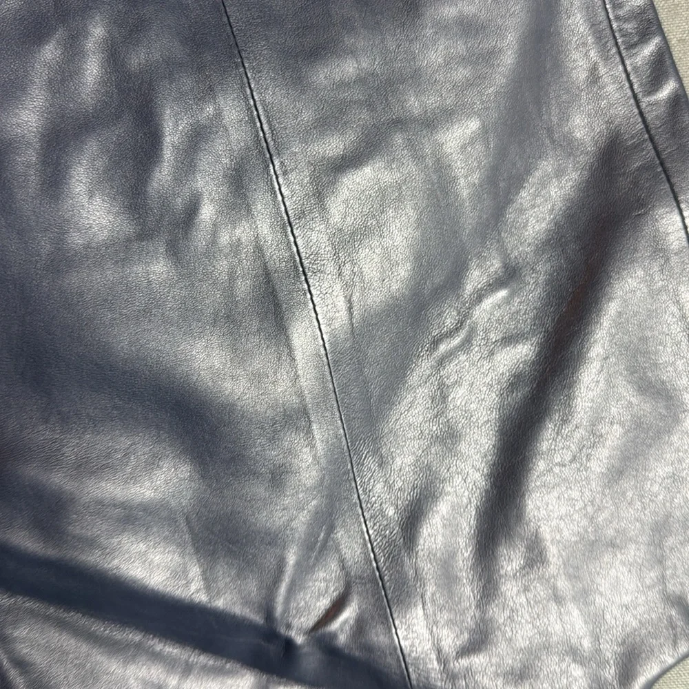 Black Faux Leather A-Line Mini Skirt
